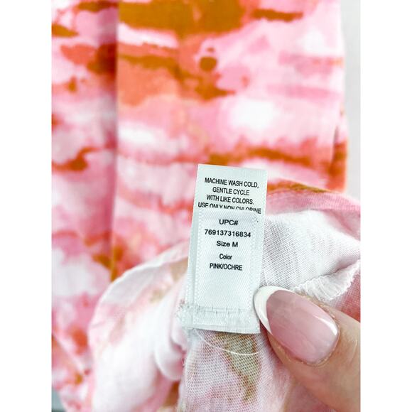 Cuddl Duds Women's Pink Tie Dye Tank Dress Medium Pink Ochre Camo Sleevless - Picture 6 of 10